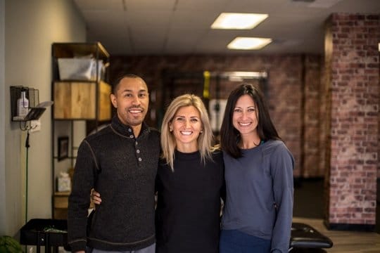 JJ Thomas with physical therapy patients