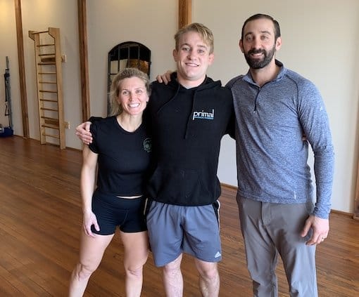 photo of Haverford Physical Therapy patient with physical therapists Eric and JJ